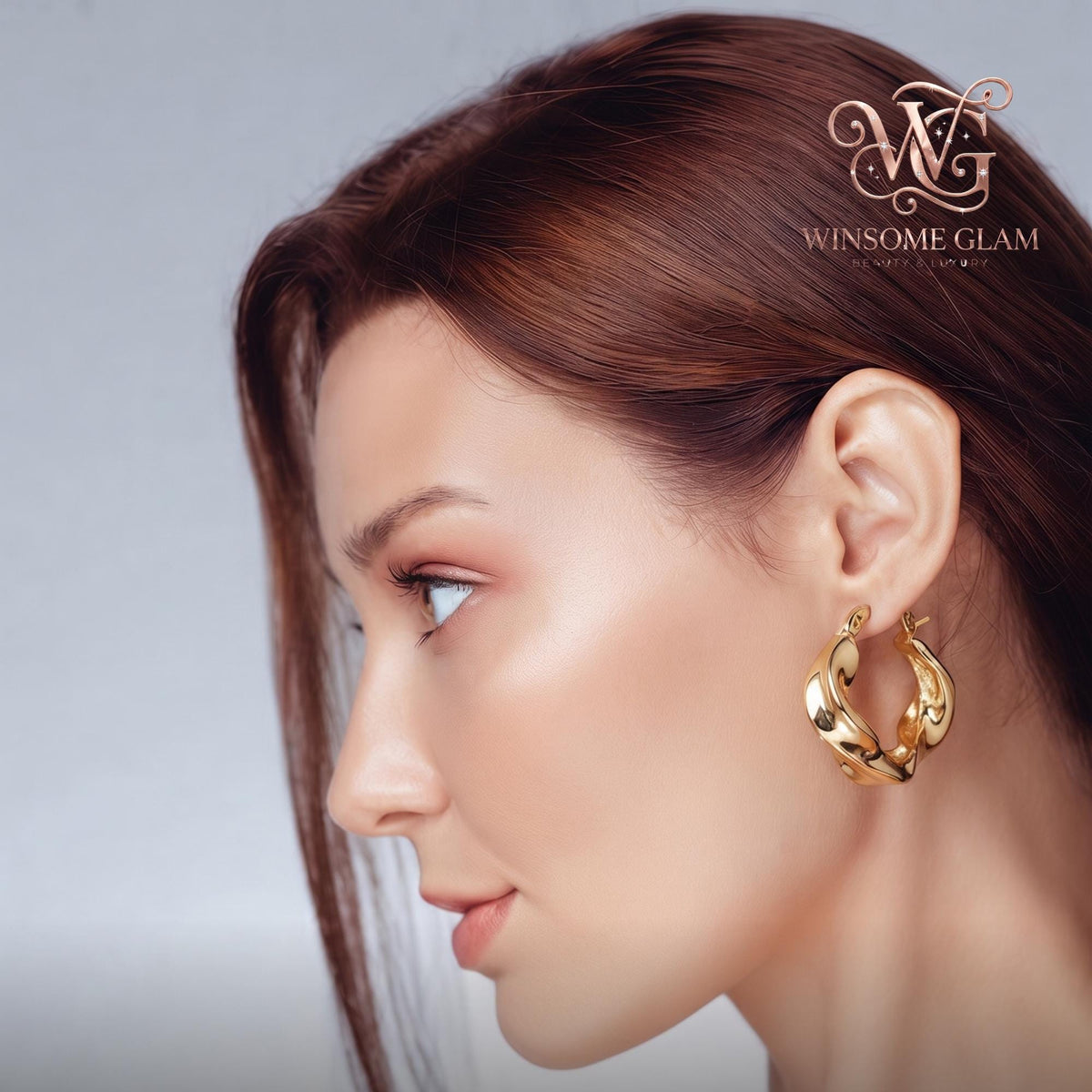 Gold Twisted Huggie Hoops | 18K Gold Plated Chunky Sculptural Earrings Women Minimalist Everyday