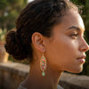 18k Gold Plated Asymmetrical Boho Leaf Drop Earrings