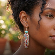Boho leaf earrings flat lay