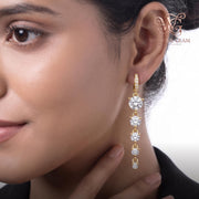 Dainty Diamond Dangle Earrings, Cubic Zirconia Drop Earrings, Silver & Gold, Wedding Gift, Bridesmaid Gift for Her