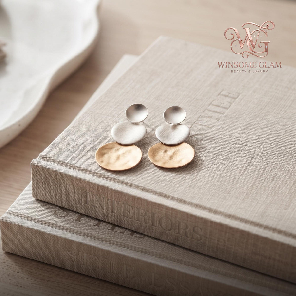 Boho Stacked Sphere Drop Earrings | Gold & Pearl Three-Tier Statement Earrings