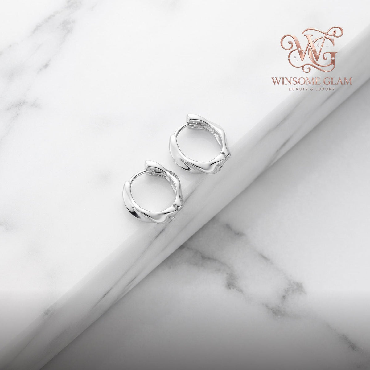Gold Twisted Huggie Hoops | 18K Gold Plated Chunky Sculptural Earrings Women Minimalist Everyday