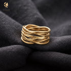 Sterling Silver Multi-Layer Adjustable Statement Ring | S925 Boho Minimalist Open Band Ring Unisex Gift For Him Her