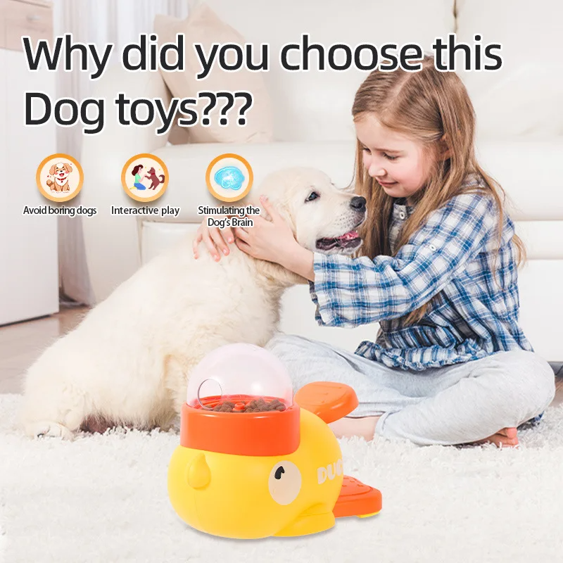 Interactive Dog Treat Dispenser Toy Yellow Duck Puppy Feeding Training Toy — thumbnail 4