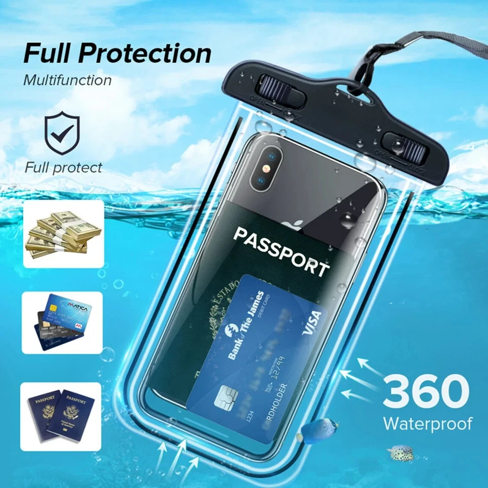 2x Waterproof Phone Pouch IPX8 Universal Dry Bag Case for iPhone Samsung — thumbnail 6