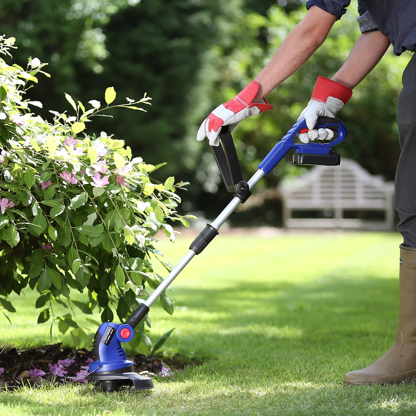 Qualtex 24V Cordless Garden Grass Trimmer Telescopic Lawn Edge Cutter Strimmer (GDN111) — thumbnail 4