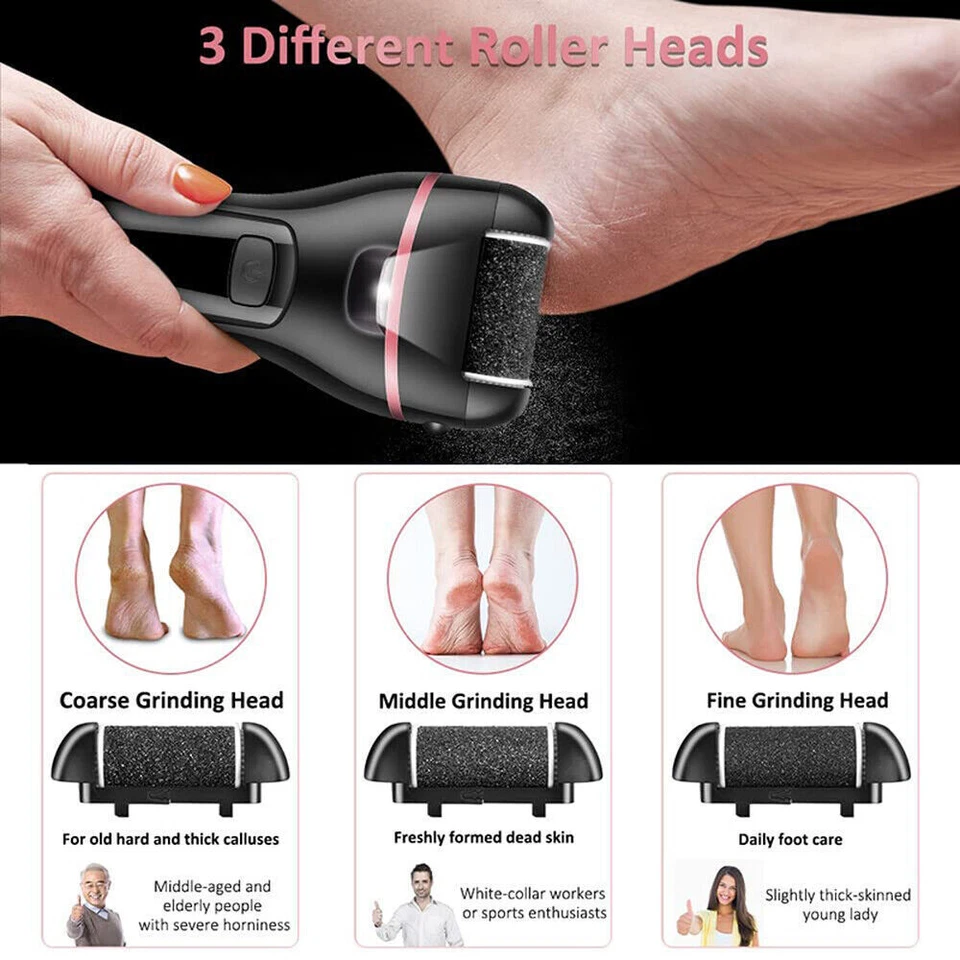 Electric Foot File Waterproof Hard Skin Remover Feet Pedicure Set Rechargeable — thumbnail 8