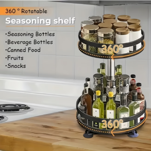 360° Rotating Storage Box – Adjustable Kitchen & Cosmetic Organizer — thumbnail 3