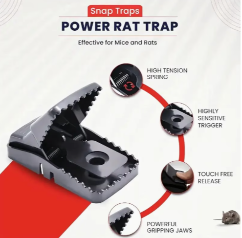 4pcs Heavy Duty Rat & Mouse Traps Spring Loaded Instant Kill Reusable — thumbnail 4