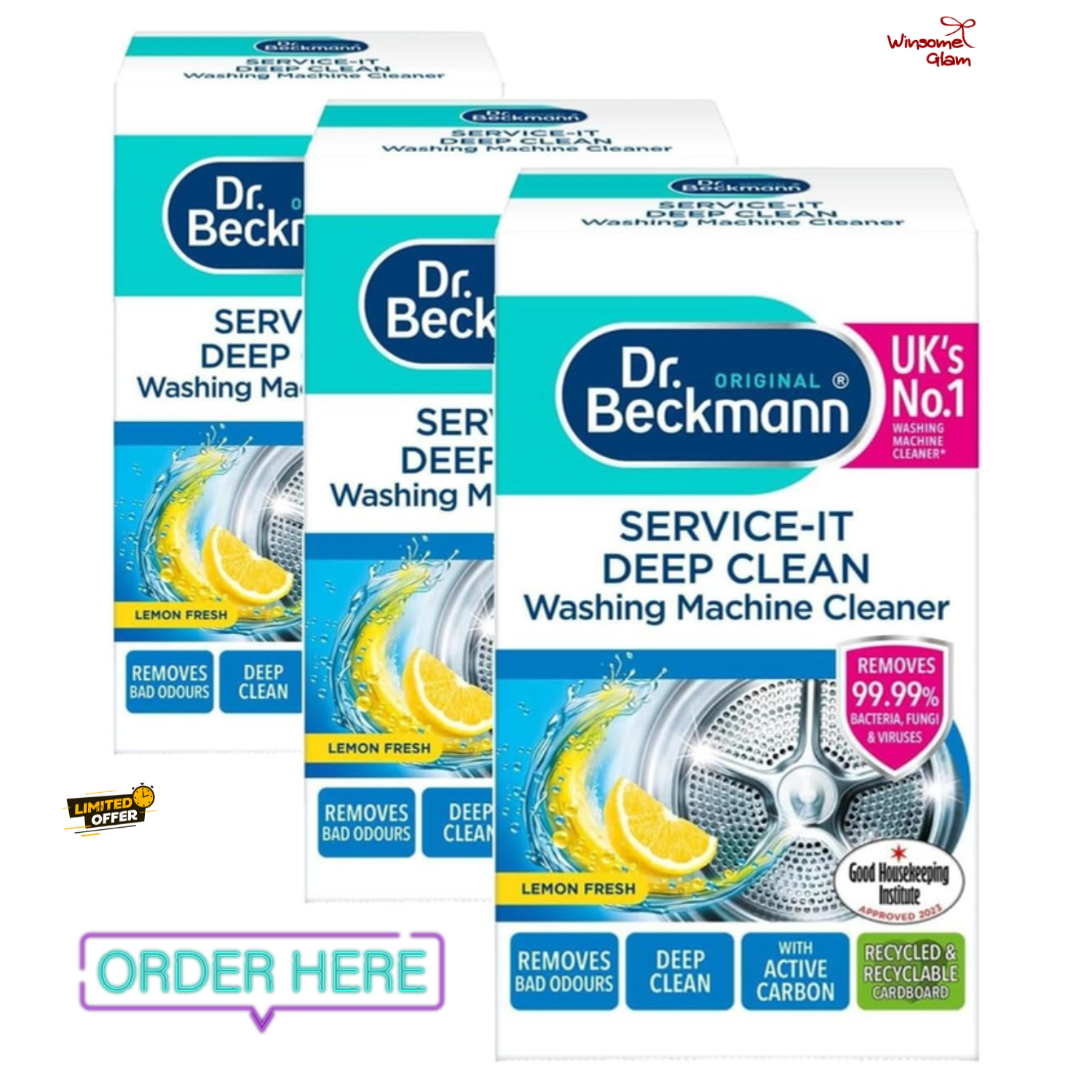Dr. Beckmann Service-It Deep Clean Washing Machine Cleaner 250g – Pack of 3