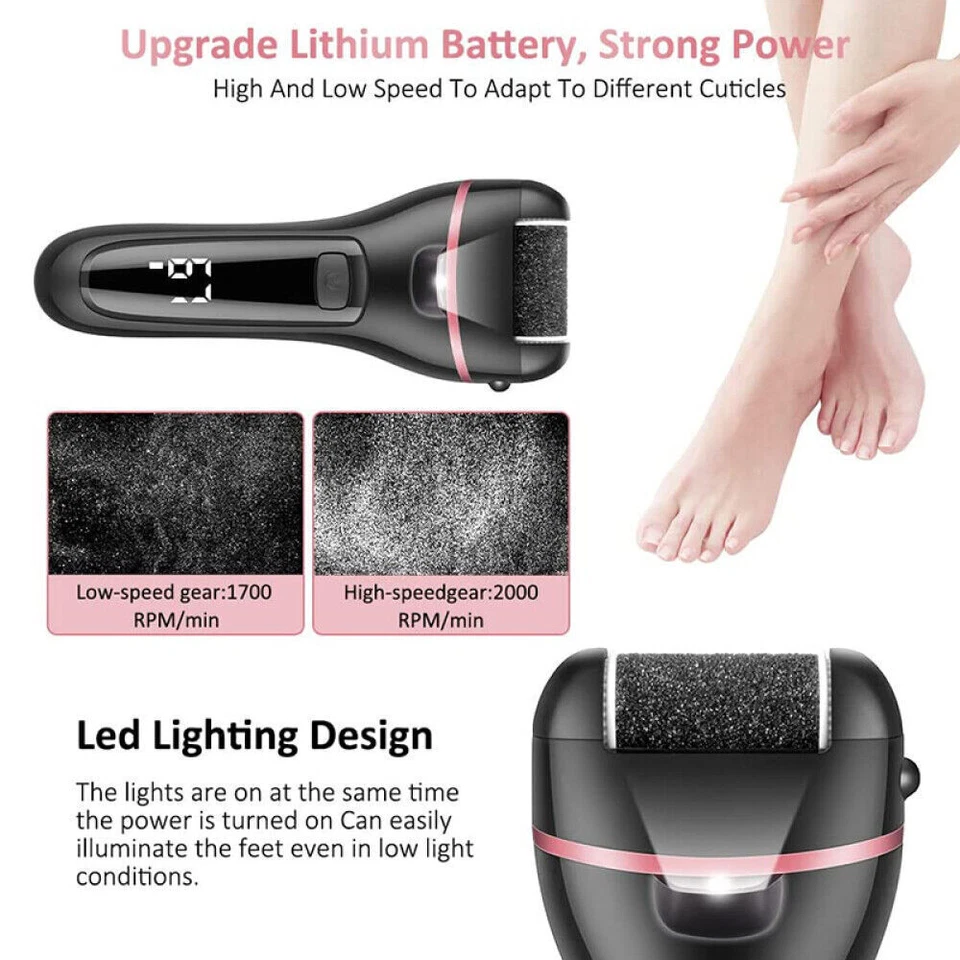 Electric Foot File Waterproof Hard Skin Remover Feet Pedicure Set Rechargeable — thumbnail 10