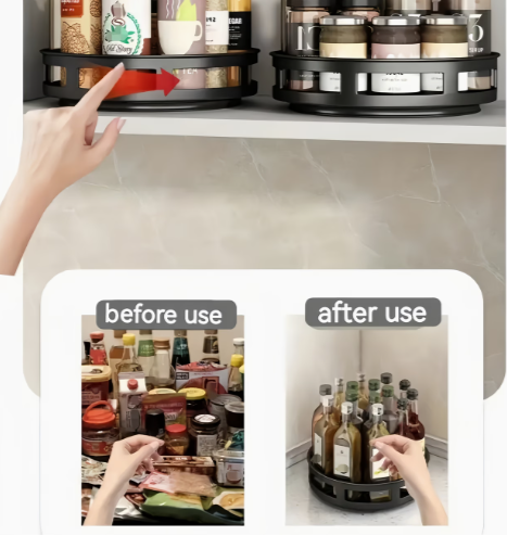 360° Rotating Storage Box – Adjustable Kitchen & Cosmetic Organizer — thumbnail 5