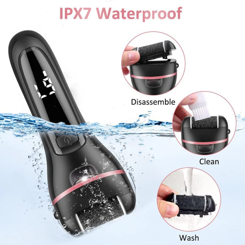 Electric Foot File Waterproof Hard Skin Remover Feet Pedicure Set Rechargeable — thumbnail 9