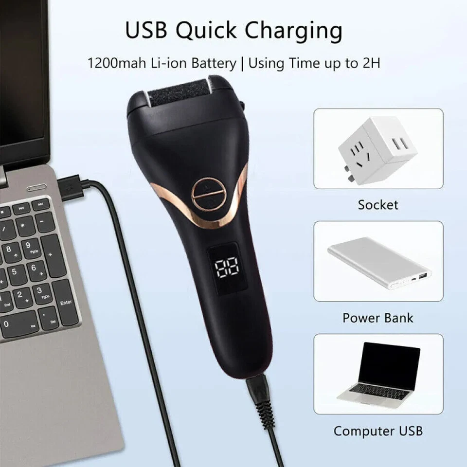 Electric Foot File Waterproof Hard Skin Remover Feet Pedicure Set Rechargeable — thumbnail 11