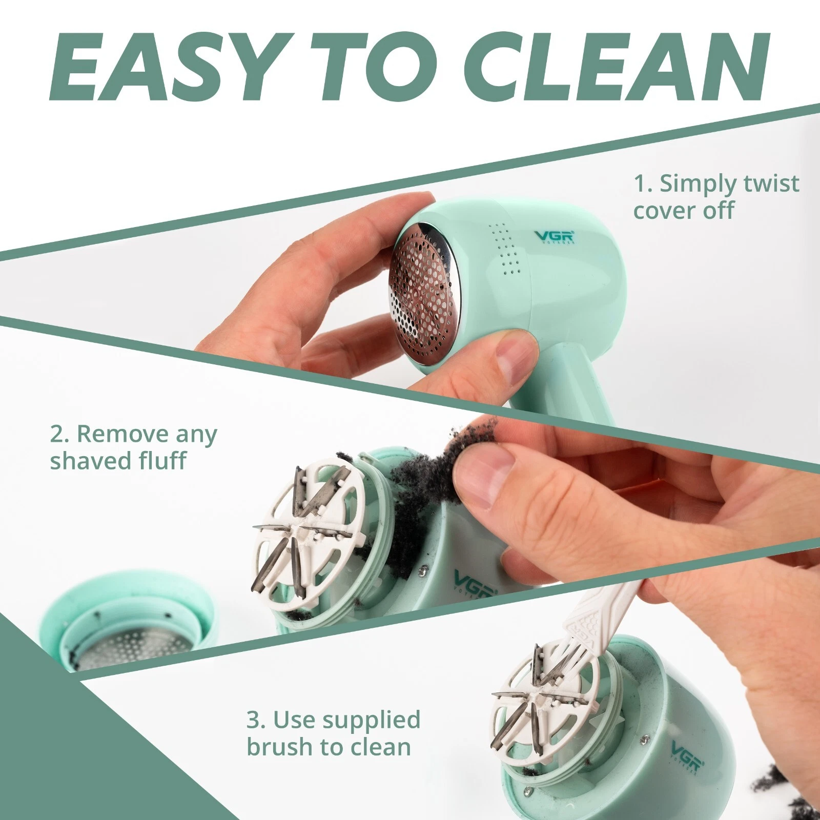 VGR Electric Bobble Remover Clothes Fabric Shaver Lint Fluff Debobbler Jumper