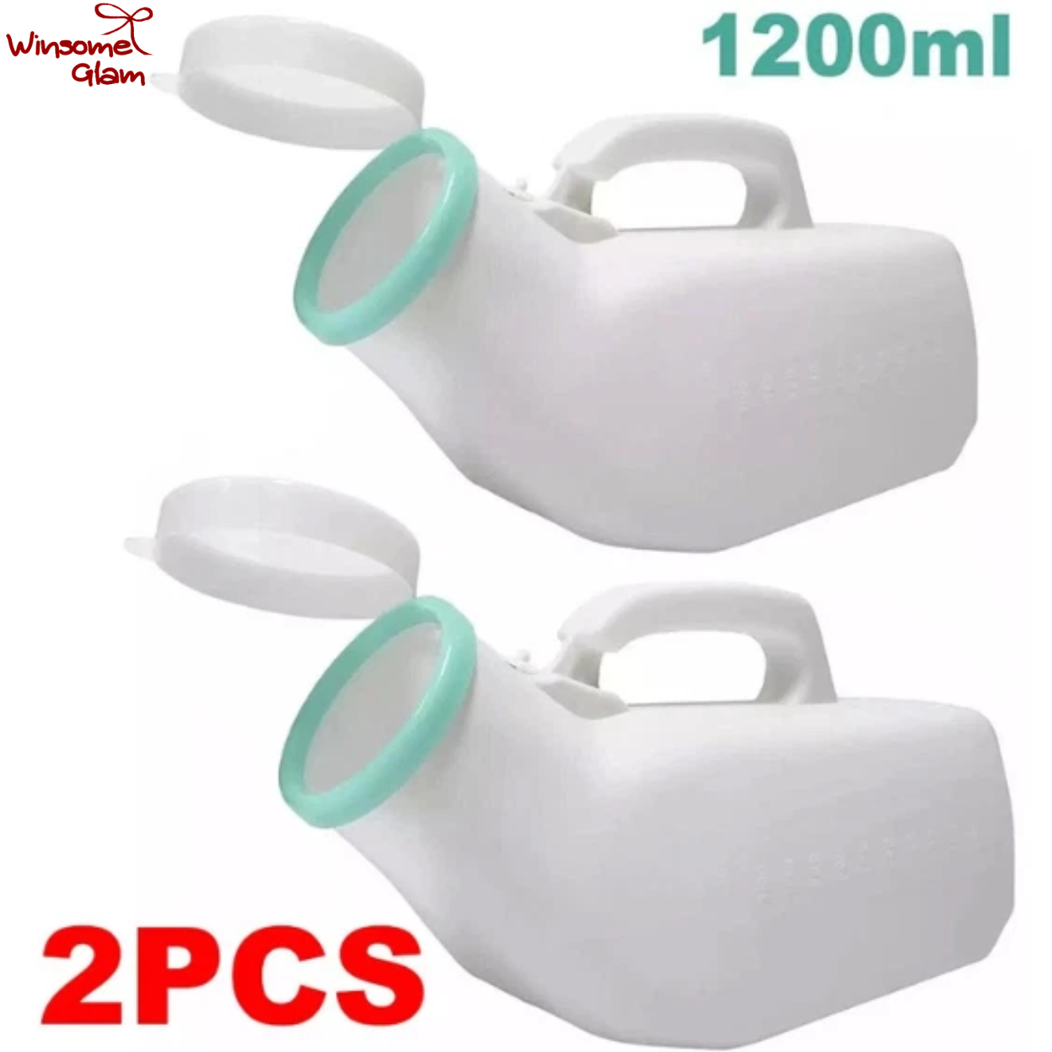 2x Male Urinal Bottle 1200ml