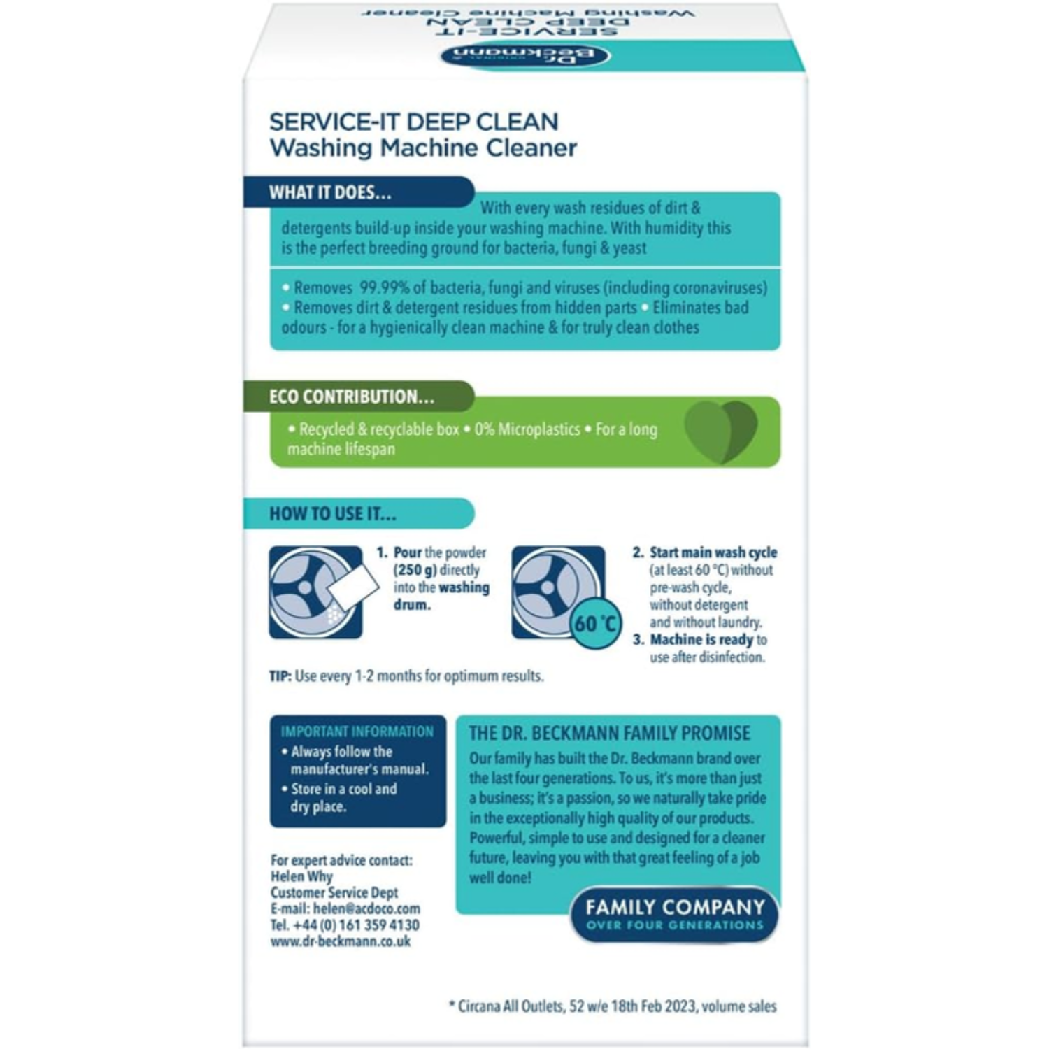 Dr. Beckmann Service-It Deep Clean Washing Machine Cleaner 250g – Pack of 3 — thumbnail 2