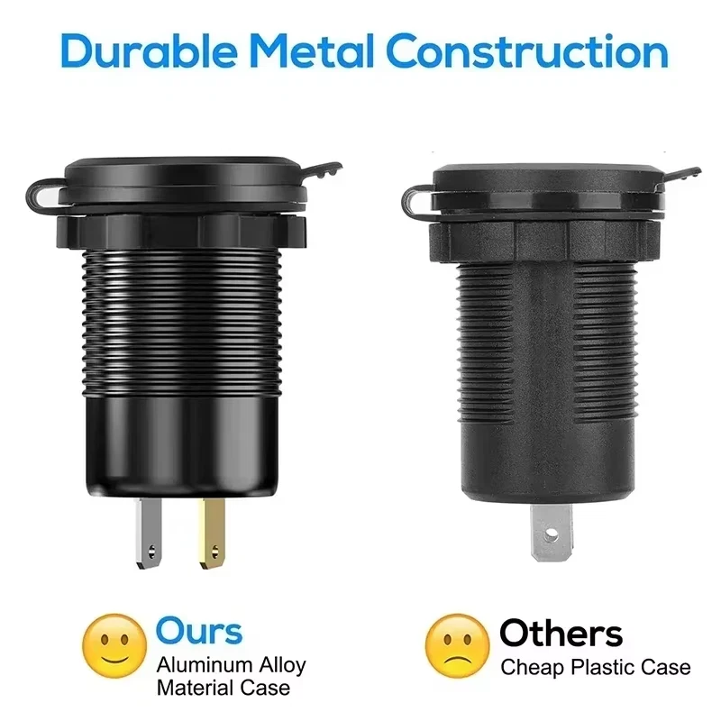 QC 3.0 USB Dual PD Type-C Fast Car Charger Power Outlet Socket Adapter 12V 24V — thumbnail 2